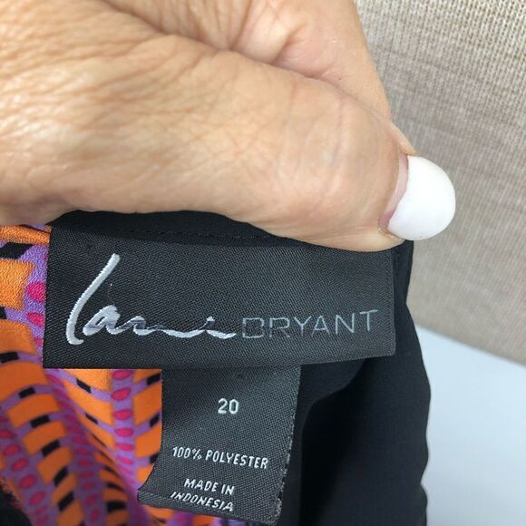 Lane Bryant peplum sleeveless blouse size 20 geometric print color block - Picture 6 of 10